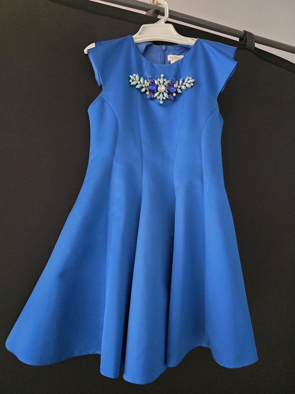 Charles David Royal Blue Jewel-Appliqué Formal Dress